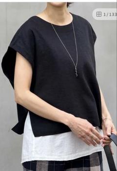 新品未使用　ビアズリー BEARDSLEY リネンニットベスト　黒　正規品 即配送】BEARDSLEY ビアズリー リネンニットベスト 黒