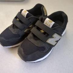 New Balance スニーカー 黒/金 ベルクロ