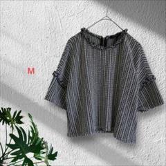 f080　フォーエバー21【M】トップス/レディース/プルオーバー/白黒/半袖