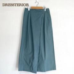 【ドレステリア】ワイドパンツ　キュロット【40】リネン混　エメラルドグリーン系