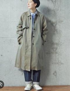 MARINE&WARK PAR ICIフード付きネイビーブルートレンチコート