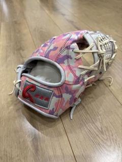 ぽ*ょ様 極楽鳥一般オーダー内野手グローブ！即戦力！派手カラー！ほぼ新品！ 極楽鳥一般オーダー内野手グローブ！即戦力！派手カラー！ほぼ