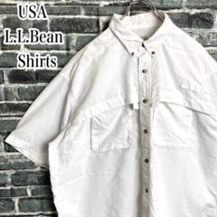 【特別送料無料！】 エルエルビーン☆フィッシングシャツ 古着 ゆるだぼ ホワイト トップス