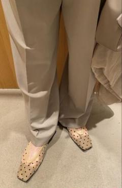 Mila Owen フラットシューズ 37 ベージュ ドット Mila Owen フラットシューズ 37 ベージュ ドット