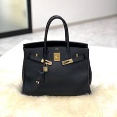 美品 エルメス バーキン30 黒×ゴールド