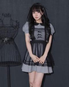♡pium♡ドットチュールエプロン付きドーリーミニワンピ