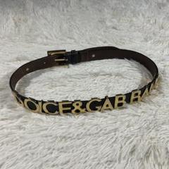 D&G ドルガバ ロゴレザーベルト ゴールド archive Y2K
