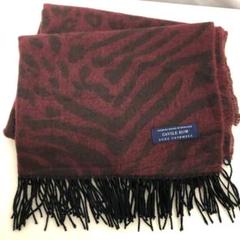 SAVILE ROW 大判マフラー ワインレッド レオパード柄 7154
