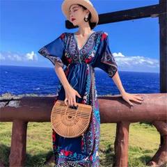 ボヘミアンロングワンピース！春夏お出かけコーデに最適