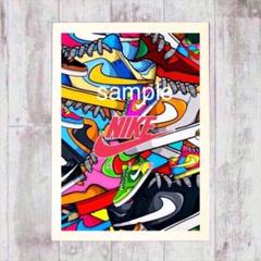 スニーカー アート NIKE swoosh 額付き