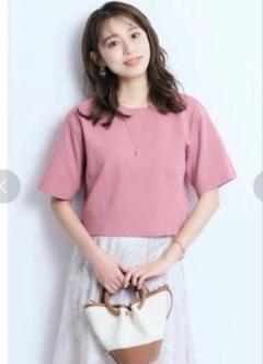 JUSGLITTY クロップド5分袖ニットのサムネイル