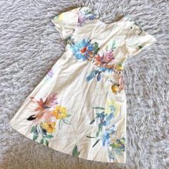 ZARA ザラ　フラワープリント　バッグオープンワンピース　リボン　キッズ110
