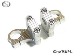 ハンドル クランプ ホルダー セットバック付 銀 35π車対応 D6-21SVB CNCアルミ削り出し ハンドルクランプホルダー セットバック付き