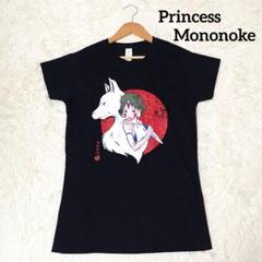 もののけ姫 Tシャツ 黒【XL】宮崎駿 GILDAN ギルダン 美品 レディース