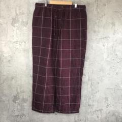 yz12古着　チェックパンツ　パジャマパンツ　えんじ　黒　白　90s Y2K