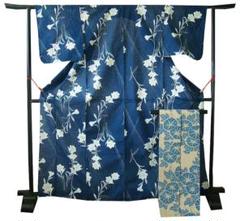 ¨̮⃝ 綿身丈150 紅梅 絞り浴衣 ハニカム文様 未使用品 yukata y-011-1-700.jpg