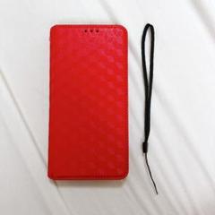 AQUOS R7 SH-52C 用 ケース 手帳型 サイ柄レザー レッド