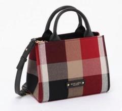 今ならほぼ即納！ ブルーレーベルクレストブリッジ レッド フラワーモチーフ バッグ