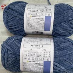 ごしょう産業 セリア毛糸 プリンセスモール　 No.5 ブルー 2玉 24V