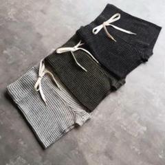 juemi リブ編みニットパンツ　グレーショートパンツ　ジュエミ Contrast Knit Shorts – JUEMI