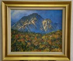 油彩画　押切健作　F8号　槍穂高連峰風景 油彩画 押切健作 F8号 槍穂高連峰風景 - メルカリ