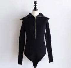 searoomlynn 2wayアートカットタートル BODYスーツ ブラック