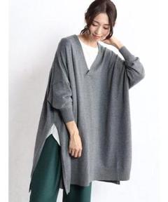 限定価格 ★MEDOC CLOVE サイドスリットチュニックニット 杢グレーのサムネイル