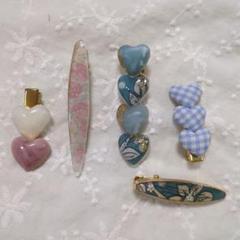 ハート レジン ヘアクリップ