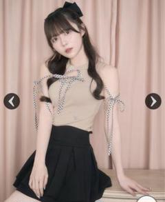 ミシェルマカロン　ギンガムチェックリボンニットトップス セール）開催中 人気ブランドも続々プライス michellMacaron
