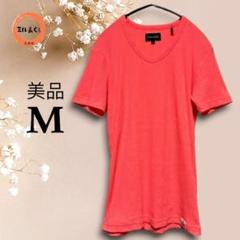 美品◎　レディース　リブカットソー　ピンク系　Mサイズ
