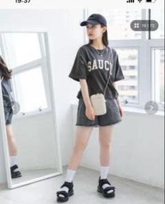 repipi armario カレッジワッペンTシャツ ダークグレーM150