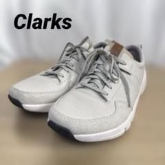 美品 ClarksクラークスTriActive Run ホワイトレザースニーカー