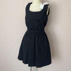 CARVEN カルヴェン コットン フレア ワンピース ノースリーブ 黒 34