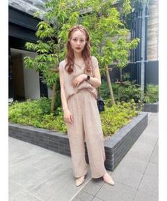 ジュメロ 花柄 イサックセットアップ ブラウス パンツ オレンジ M