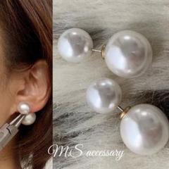 doubleパール✩.*˚パールキャッチピアス