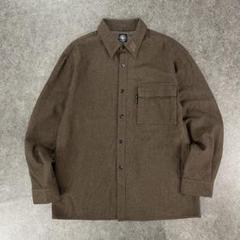 Vintage DKNY JEANS 長袖 メルトンウール シャツ 茶 L