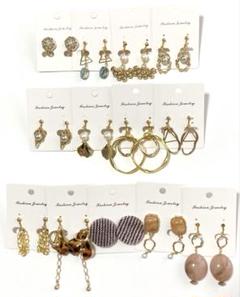 ハンドメイド イヤリング まとめ売り 大量13点 セット パール 変形 フープ
