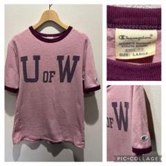 Champion U of W Tシャツ Lサイズ ビンテージT リンガー