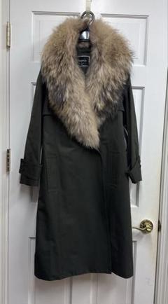 美品　IENA オリーブ モッズコート ファー付き オリーブグリーン ファー付きモッズコート