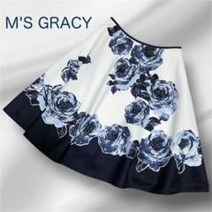 m's gracy エムズグレイシー■花柄フレアスカート38薔薇 バラ