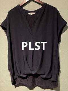 美品　プラステ　PLST　ブラウス　カットソー　ネイビー　オフィスカジュアル