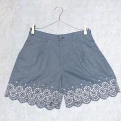 アースミュージック＆エコロジー ショートパンツ 花柄レース刺繍 Z4916