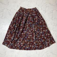 美品！ ナチュラルクチュール スカート ひざ下丈 花柄 ウエスト背面ゴム