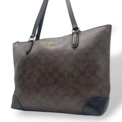 コーチ　トートバッグ　茶　シグネチャー　PVC　COACH　29208　s46
