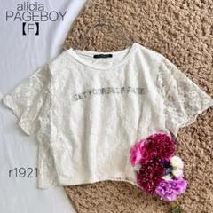 アリシアページボーイ レースTシャツ 半袖 ショート丈 ホワイト 春夏 【F】