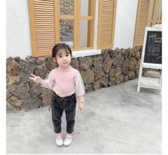 レース袖 トップス ピンク 100-110cm 新品未使用