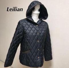 美品 レリアン 中綿キルティングジャケット フード Lサイズ