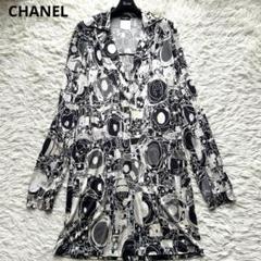 CHANEL ミックスツイードワンピース フレンチスリーブ ココ