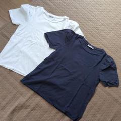 ZARA☆ パフスリーブ Tシャツ 2色セット、白紺のサムネイル