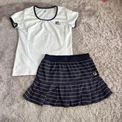 FILA テニスウェア Mサイズ ホワイト/ネイビー レーススカート付き テニス/ソフトテニス,ウェアのフィラ FILA レディース テニス